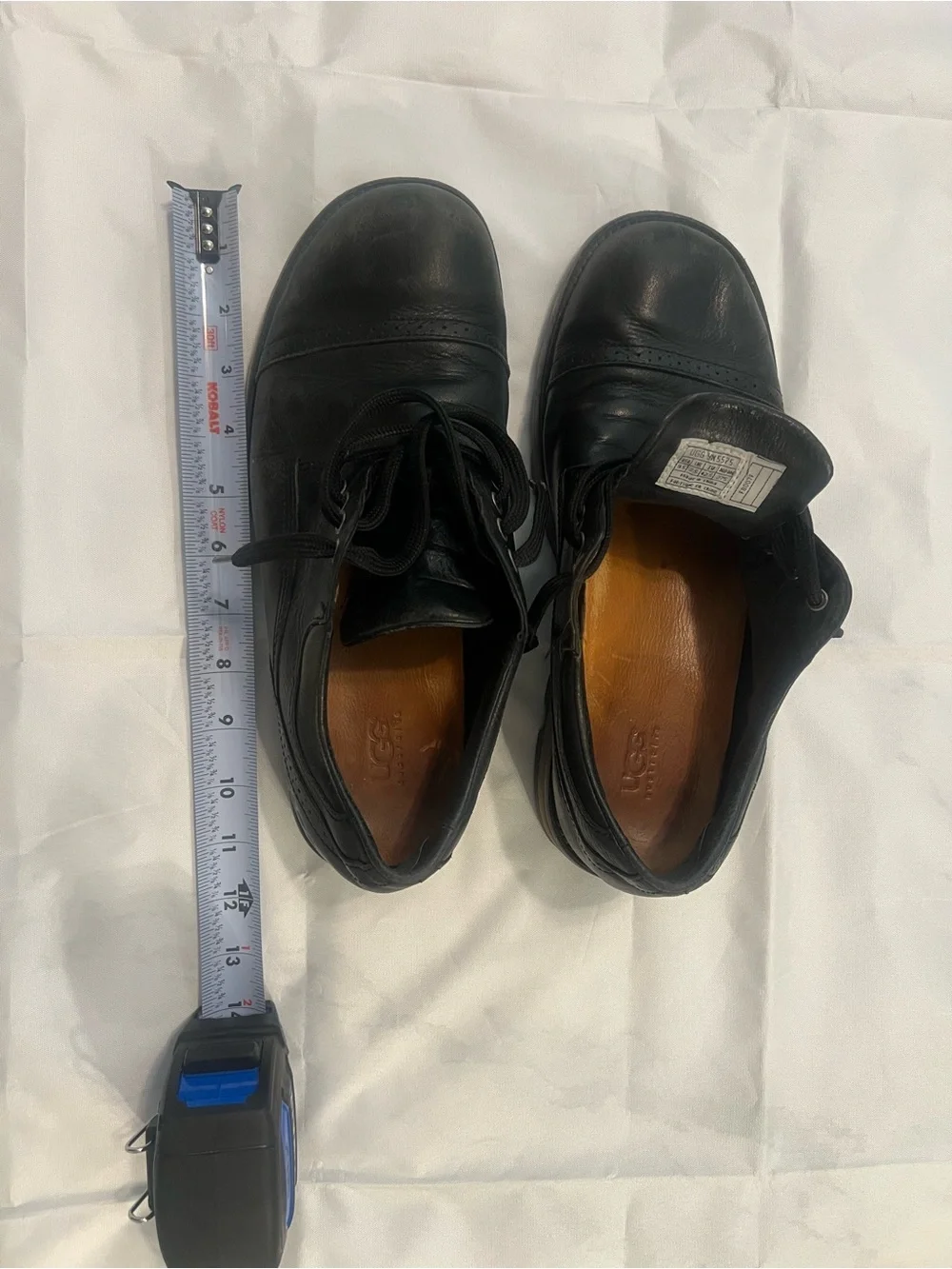 UGG Black Leather Lace-Up Derby Shoes